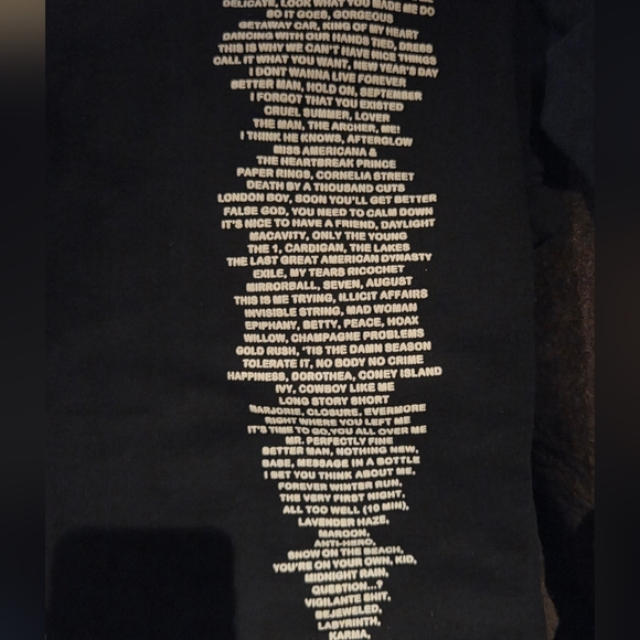 Taylor Swift Song Title Sweatpants – Medium Black Jerzees Nublend - Picture 4 of 8